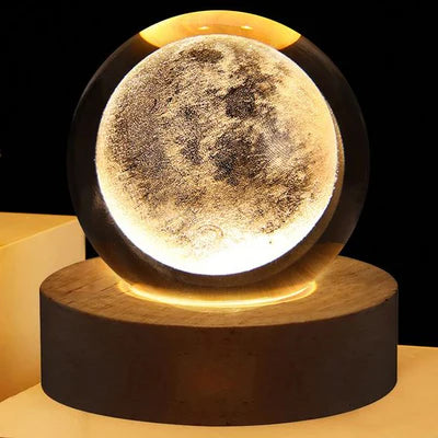 3D CRYSTAL BALL MOON NIGHT LAMP