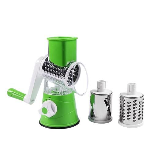 Manual Tabletop Drum Cheese Grater, 3 In 1 Rotary Shredder Slicer